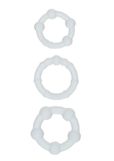 Alpha Liquid Silicone Beaded Rings Set - Clear